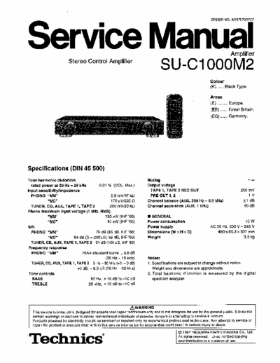 Technics SUC1000M2 preamplifier