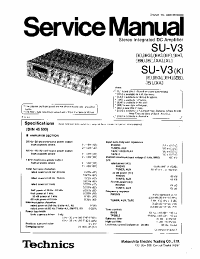 Technics SUV3 integrated amplifier (oth.ver.docs)