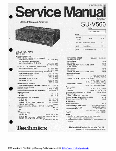 Technics SUV560 integrated amplifier