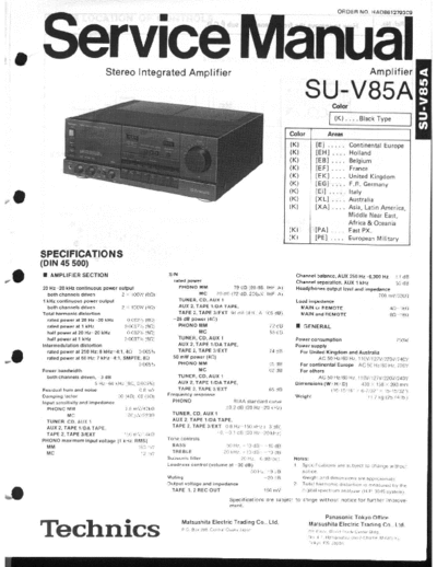 Technics SUV85A integrated amplifier