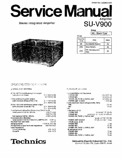 Technics SUV900 integrated amplifier