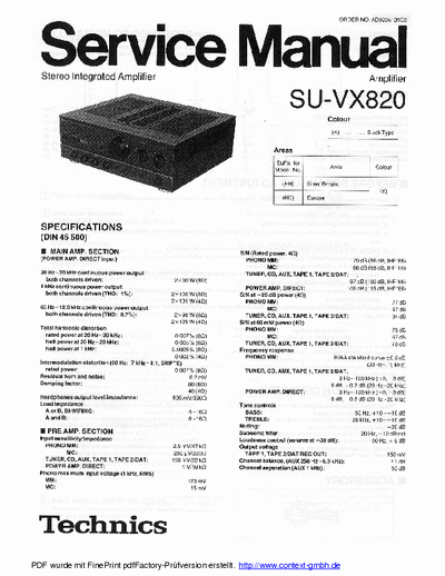 Technics SUVX820 integrated amplifier