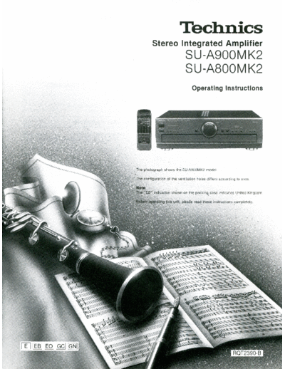 Technics SU-A900MK2 Technics SU-A900MK2 Operating Instructions