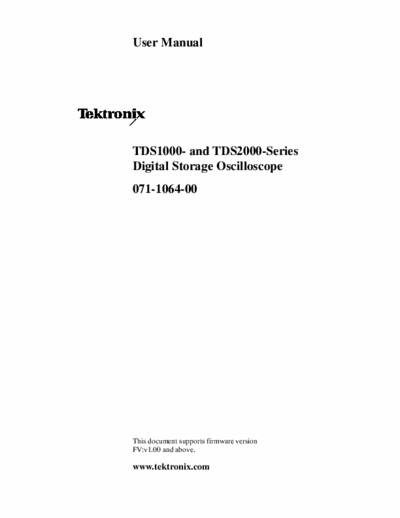 Tektronix TDS1000 User Manual