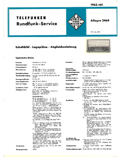 Telefunken Allegro 2464 service manual