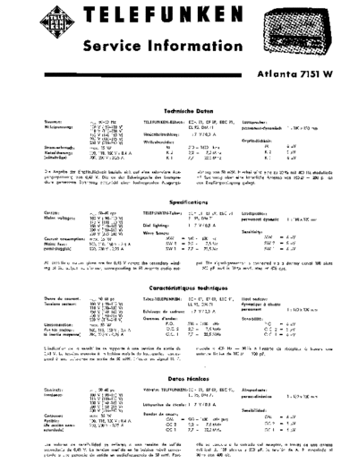 Telefunken Atlanta 7151 W service manual