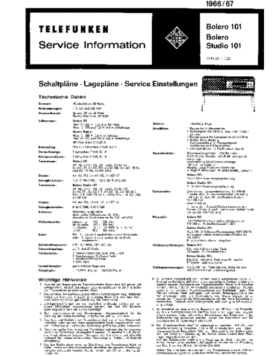 Telefunken Bolero 101 service manual