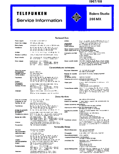 Telefunken Bolero studio 205 MX service manual