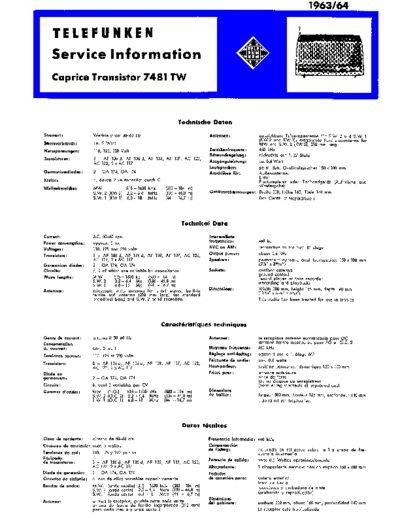 Telefunken Caprice 7481 TW service manual