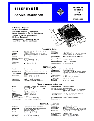 Telefunken Cassettenbaustein der cavatine service manual