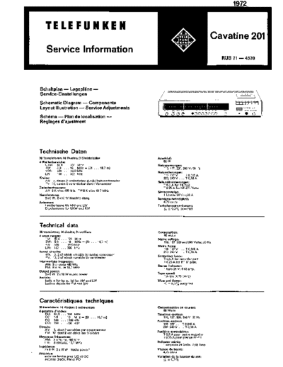 Telefunken cavatine 201 service manual