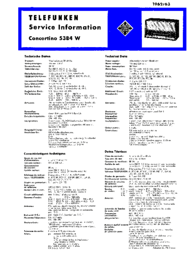 Telefunken Concertino 5384 W service manual