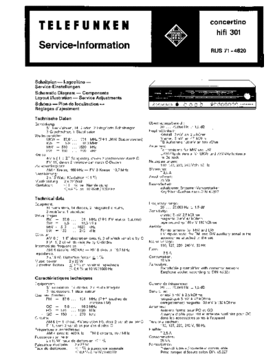 Telefunken Concertino hifi 301 service manual