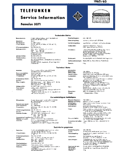 Telefunken Famulus 3371 service manual