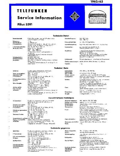 Telefunken filius 3391 service manual