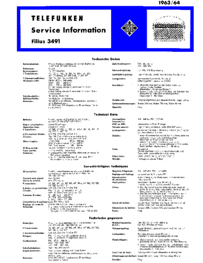 Telefunken filius 3491 service manual