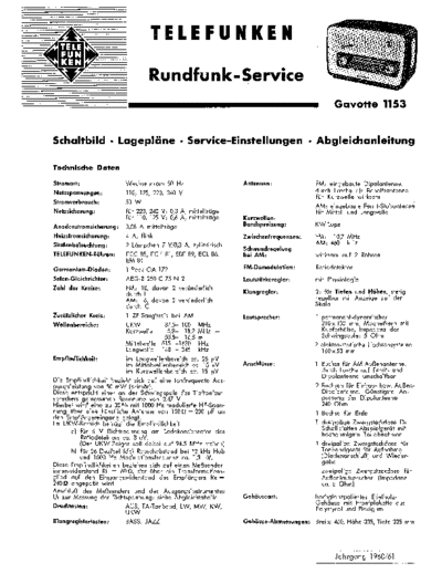 Telefunken Gavotte 1153 service manual
