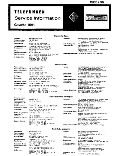 Telefunken Gavotte 1691 service manual