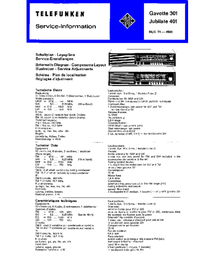 Telefunken Gavotte 301 Jubilate 401 service manual