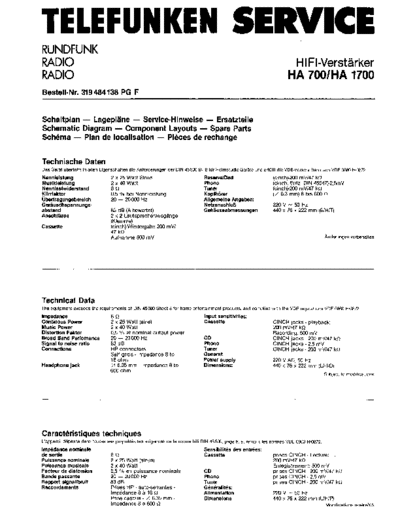 Telefunken HA 700 HA 1700 service manual