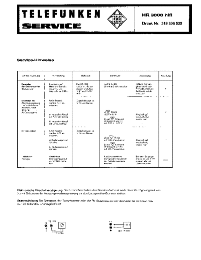 Telefunken HR 3000 hifi service manual