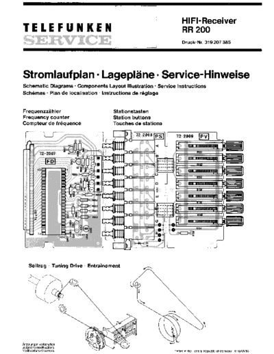 Telefunken HiFi-Reveiver RR 200 service manual