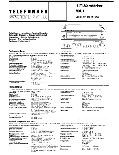 Telefunken MA 1 service manual