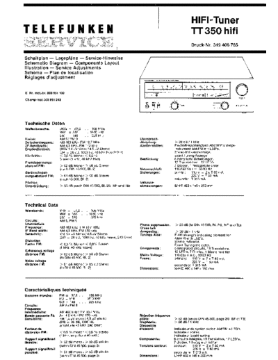 Telefunken HiFi-Tuner TT 350 hifi service manual