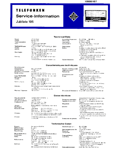 Telefunken Jubilate 105 service manual