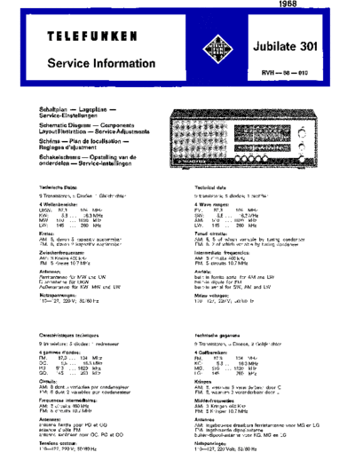 Telefunken Jubilate 301 service manual