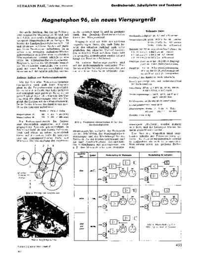 Telefunken Magnetophon 96 schematic and print