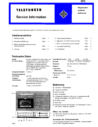 Telefunken Magnetophon partysound service manual