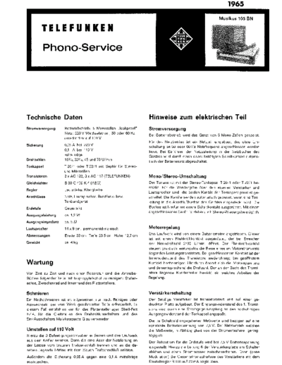Telefunken Musikus 105 BN service manual