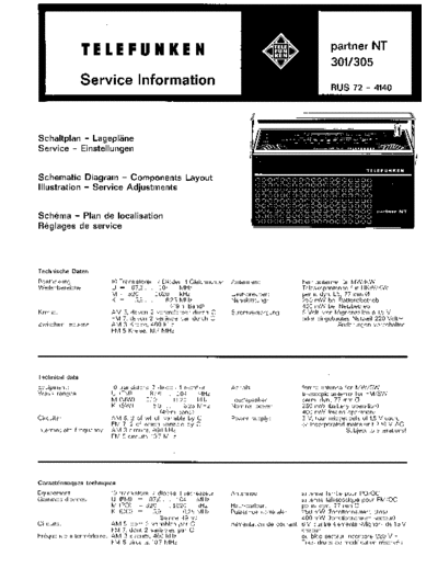 Telefunken partner NT 301 305 service manual