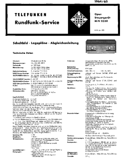 Telefunken opus hifi 2550 service manual