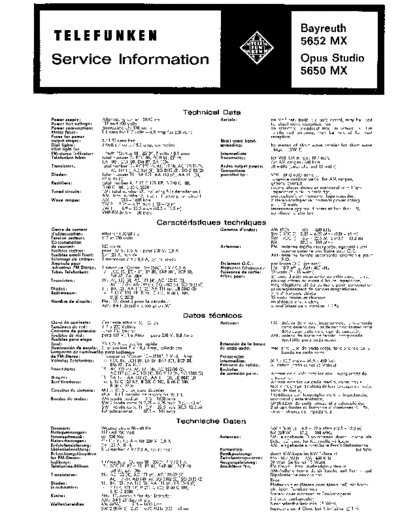 Telefunken opus studio 5650 MX Bayreuth 5652 MX service manual