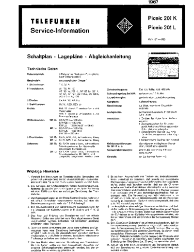 Telefunken Picnic 201 service manual