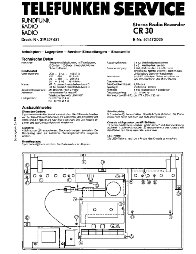 Telefunken CR 30 service manual