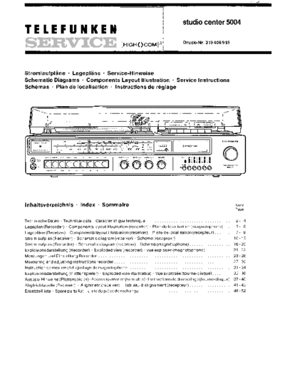 Telefunken Studio Center 5004 service manual Free Download