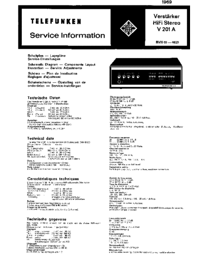 Telefunken Verstaerker hifi stereo V 201 A service manual