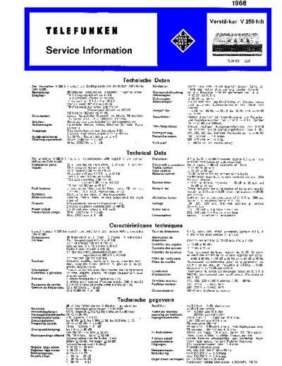 Telefunken Verstaerker V 250 hifi service manual