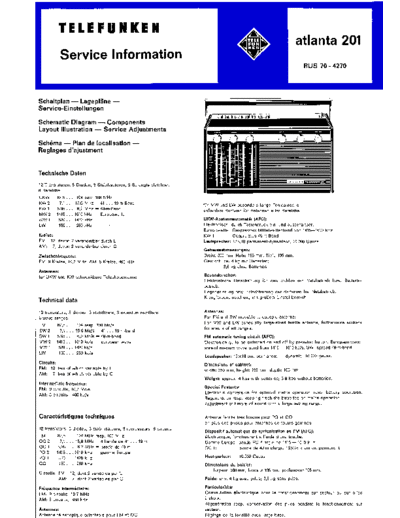 Telefunken Atlanta 201 service manual