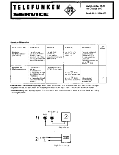 Telefunken audio center 3520 service manual