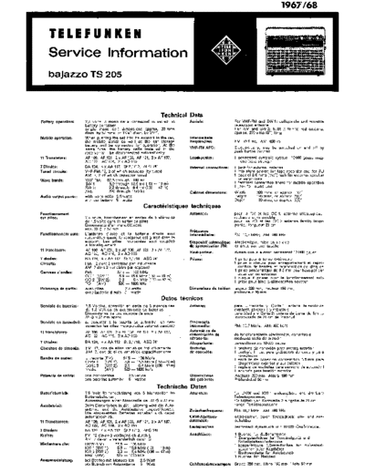 Telefunken bajazzo TS 205 service manual