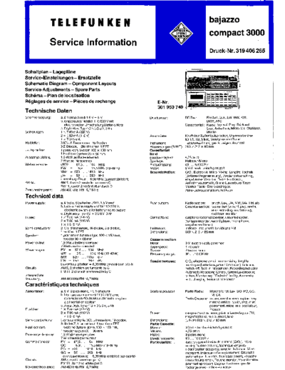 Telefunken bajazzo compact 3000 service manual