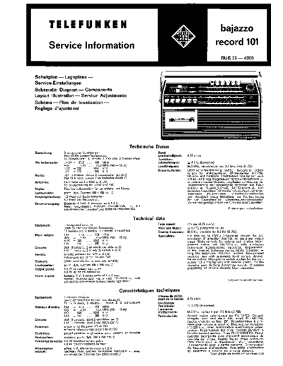 Telefunken bajazzo record 101 service manual