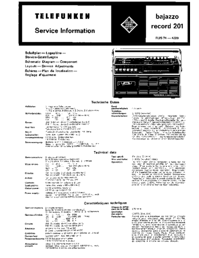Telefunken bajazzo record 201 service manual