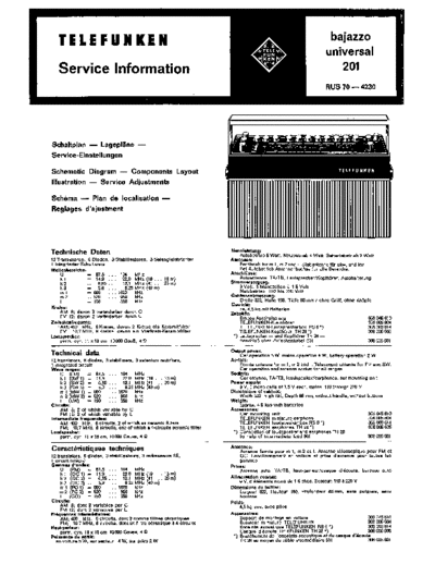 Telefunken bajazzo universal 201 service manual