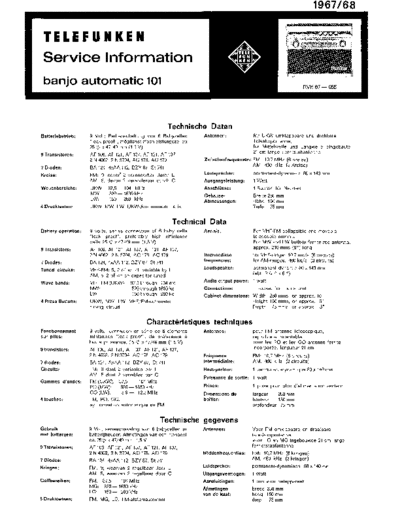 Telefunken banjo automatic 101 service manual