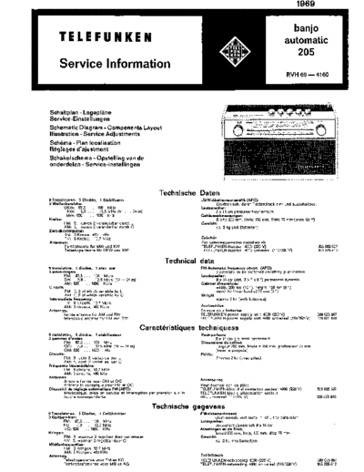 Telefunken banjo automatic 205 service manual